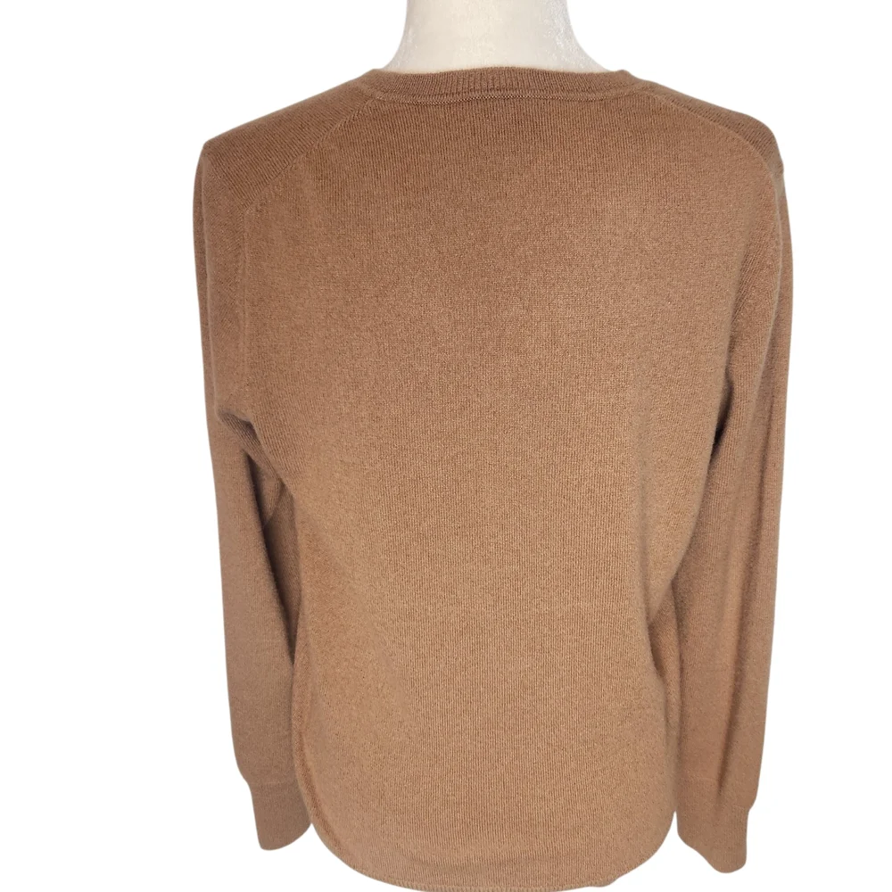 State Cashmere Tan V-Neck Sweater for Women - Picture 7 of 7